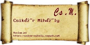 Csikár Mihály névjegykártya